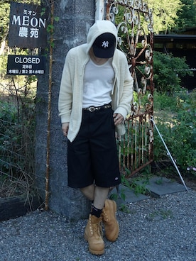 「アイテム（帽子）」を使った、182mk_さん（メンズ・182cm）の夏コーディネート