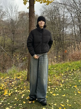 「アイテム（ダウンジャケット/コート）」を使った、182mk_さん（メンズ・182cm）の秋コーディネート