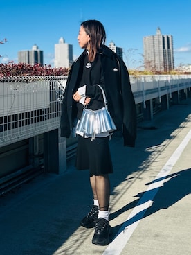 「アイテム（スカート）」を使った、Miyashitaさん（メンズ・153cm）の冬コーディネート