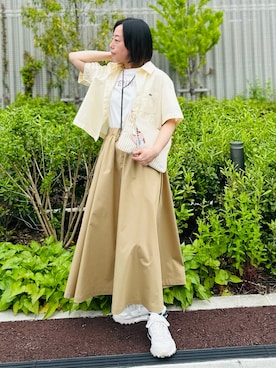 「アイテム（ポーチ）」を使った、Miyashitaさん（レディース・153cm）の春コーディネート