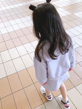 「petit main（プティマイン）のアイテム（スウェット）」を使った、yk3120さん（キッズ・110cm）の春コーディネート