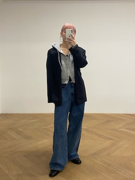 「アイテム（パーカー）」を使った、SAKURAさん（レディース・155cm）の秋コーディネート