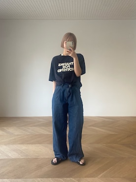「CANAL JEAN（キャナルジーン）のアイテム（サンダル）」を使った、SAKURAさん（レディース・155cm）の夏コーディネート