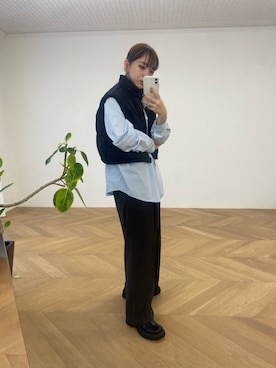 「アイテム（ダウンベスト）」を使った、SAKURAさん（レディース・155cm・20代）の秋コーディネート