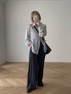 「CANAL JEAN（キャナルジーン）のアイテム（シャツ/ブラウス）」を使った、SAKURAさん（レディース・155cm）の夏コーディネート