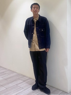 「ADAM ET ROPE'（アダムエロペ）のアイテム（デニムジャケット）」を使った、吉田　さん（メンズ・176cm）の秋コーディネート