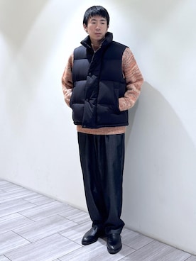 「アイテム（ダウンベスト）」を使った、吉田　さん（メンズ・176cm・20代）の秋コーディネート