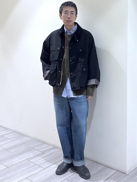 「Barbour（バブアー）のアイテム（ジャケット/アウター）」を使った、吉田　さん（メンズ・176cm）の秋コーディネート