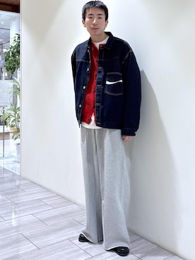 「Champion（チャンピオン）のアイテム（スウェットパンツ）」を使った、吉田　さん（メンズ・176cm）の秋コーディネート
