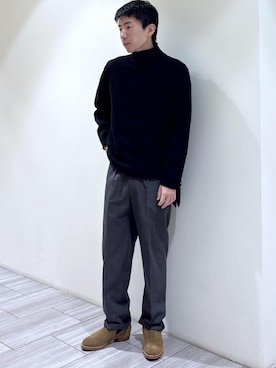 「ADAM ET ROPE'（アダムエロペ）のアイテム（スラックス）」を使った、吉田　さん（メンズ・176cm）の秋コーディネート