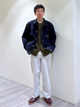 「ADAM ET ROPE'（アダムエロペ）のアイテム（デニムジャケット）」を使った、吉田　さん（メンズ・176cm）の秋コーディネート