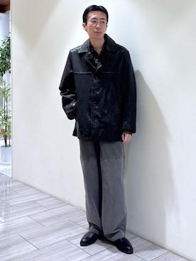 「アイテム（カバーオール）」を使った、吉田　さん（メンズ・176cm）の秋コーディネート