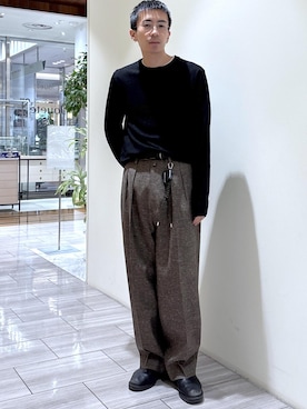 「アイテム（スラックス）」を使った、吉田　さん（メンズ・176cm・20代）の秋コーディネート