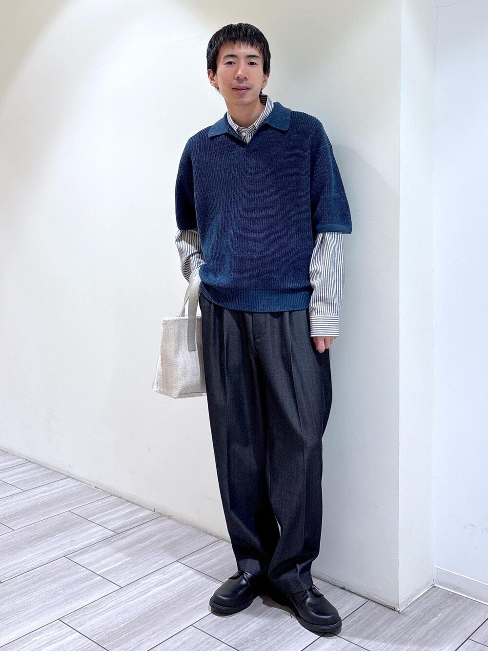 BATONER × アダムエロぺ 別注 ハイカウントリネンスキッパーポロシャツ ADAM ET ROPÉ HOMME(アダム エ ロペ オム) / 《別注》【BATONER
