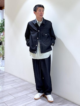 「パンツスタイル」｜「アイテム（ジャケット/アウター）」を使った、吉田　さん（メンズ・176cm）の夏コーディネート