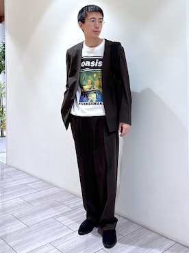 「アイテム（ノーカラージャケット）」を使った、吉田　さん（メンズ・176cm・20代）の夏コーディネート