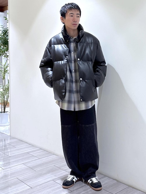 別注》【AVIREX for ADAM ET ROPE'】レザーダウンジャケット（ダウン