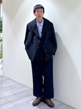 「アイテム（オールインワン・サロペット）」を使った、吉田　さん（メンズ・176cm）の冬コーディネート