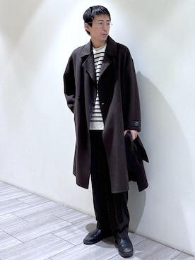「アイテム（ステンカラーコート）」を使った、吉田　さん（メンズ・176cm・20代）の秋コーディネート