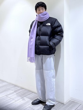 「ノースフェイス」｜「アイテム（ダウンジャケット/コート）」を使った、吉田　さん（メンズ・176cm）の冬コーディネート