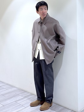 「アイテム（ステンカラーコート）」を使った、吉田　さん（メンズ・176cm・20代）の秋コーディネート