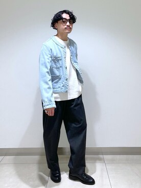 「ADAM ET ROPE'（アダムエロペ）のアイテム（デニムジャケット）」を使った、adam_yamashitaさん（メンズ・169cm）の春コーディネート
