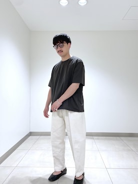 「ADAM ET ROPE'（アダムエロペ）のアイテム（スリッポン）」を使った、adam_yamashitaさん（メンズ・169cm）の夏コーディネート