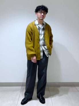 「SDGs」｜「アイテム（スラックス）」を使った、adam_yamashitaさん（メンズ・169cm）の冬コーディネート