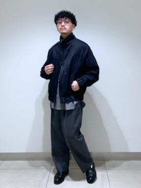 「SDGs」｜「アイテム（スラックス）」を使った、adam_yamashitaさん（メンズ・169cm）の冬コーディネート