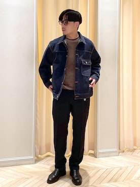 「ADAM ET ROPE'（アダムエロペ）のアイテム（デニムジャケット）」を使った、adam_yamashitaさん（メンズ・169cm）の秋コーディネート