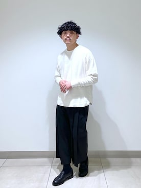 「SDGs」｜「アイテム（スラックス）」を使った、adam_yamashitaさん（メンズ・169cm）の春コーディネート