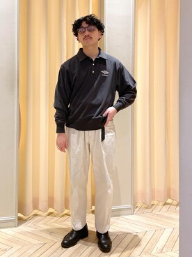 「ADAM ET ROPE'（アダムエロペ）のアイテム（スウェット）」を使った、adam_yamashitaさん（メンズ・169cm）の冬コーディネート