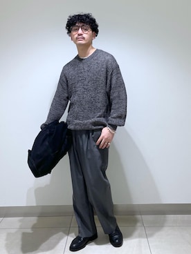 「SDGs」｜「アイテム（スラックス）」を使った、adam_yamashitaさん（メンズ・169cm）の冬コーディネート