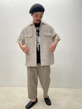 「ADAM ET ROPE'（アダムエロペ）のアイテム（スリッポン）」を使った、adam_yamashitaさん（メンズ・169cm）の夏コーディネート