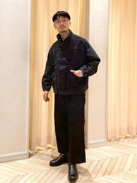 「アイテム（つなぎ/オールインワン）」を使った、adam_yamashitaさん（メンズ・169cm・30代）の冬コーディネート