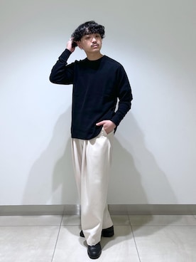 「SDGs」｜「アイテム（スラックス）」を使った、adam_yamashitaさん（メンズ・169cm）の冬コーディネート