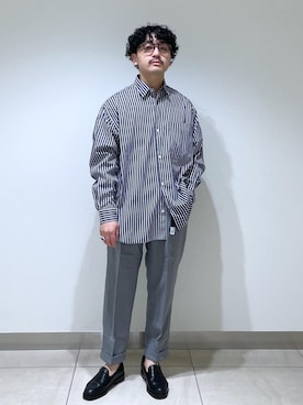 「SDGs」｜「アイテム（スラックス）」を使った、adam_yamashitaさん（メンズ・169cm）の冬コーディネート