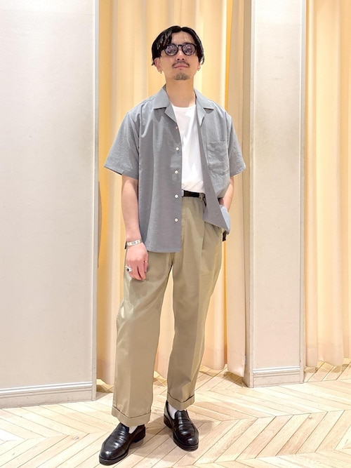【撥水】ワンプリーツ クロップドシルエット チノパンツ
