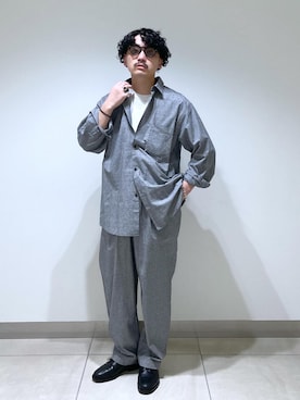 「SDGs」｜「アイテム（スラックス）」を使った、adam_yamashitaさん（メンズ・169cm）の春コーディネート