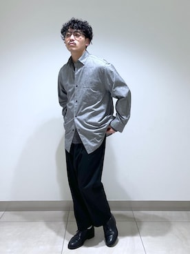 「SDGs」｜「アイテム（スラックス）」を使った、adam_yamashitaさん（メンズ・169cm）の冬コーディネート