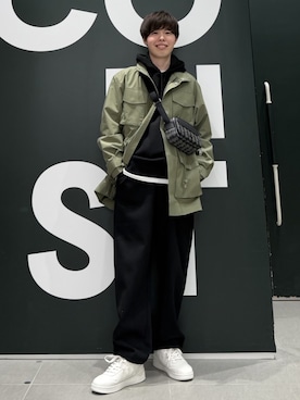 「LACOSTE（ラコステ）のアイテム（バッグ）」を使った、sakataさん（メンズ・169cm）の春コーディネート