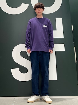 「LACOSTE（ラコステ）のアイテム」を使った、sakataさん（メンズ・169cm）の秋コーディネート