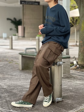 「e.sen（イーセン）のアイテム」を使った、キノモトさん（レディース・167cm）の秋コーディネート