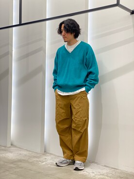「Uiscel（ユイセル）のアイテム（パンツ）」を使った、AKIHIROさん（メンズ・178cm）の冬コーディネート