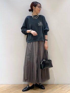 「Rouge vif（ルージュヴィフ）のアイテム（ローファー）」を使った、ひかりさん（レディース・162cm）の秋コーディネート