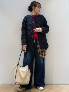 「アイテム（トートバッグ）」を使った、ひかりさん（レディース・162cm）の秋コーディネート