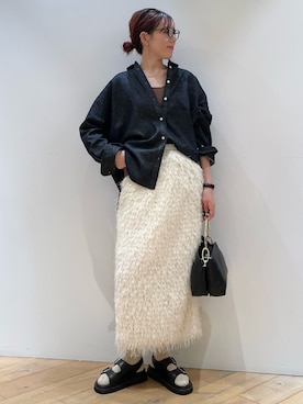 「デニムシャツ」｜ひかりさん（レディース・162cm）の夏コーディネート