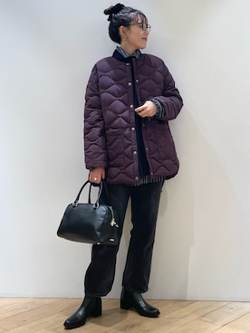 「おでかけコーデ」｜「アイテム（ダウンジャケット/コート）」を使った、ひかりさん（レディース・162cm）の冬コーディネート