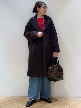 「アイテム（ピーコート）」を使った、ひかりさん（レディース・162cm）の秋コーディネート
