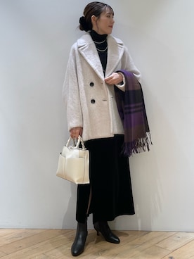 「アイテム（ピーコート）」を使った、ひかりさん（レディース・162cm）の秋コーディネート